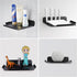 8" Floating Shelves for Wall, Metal Wall Shelf for Smart Home, Speakers, Internet Router, Security Camera (Black)