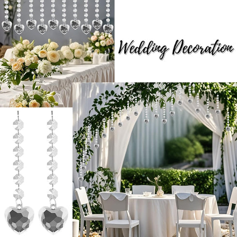 KESOCORAY 100 Pack Hanging Crystals - Clear Acrylic Prisms Pendant Ornaments for Christmas Tree, Centerpieces