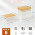 Plastic Storage Baskets with Bamboo Lid, Stackable Storage Containers for Organizing Shelves, Drawers, Desktop (6 Pack)