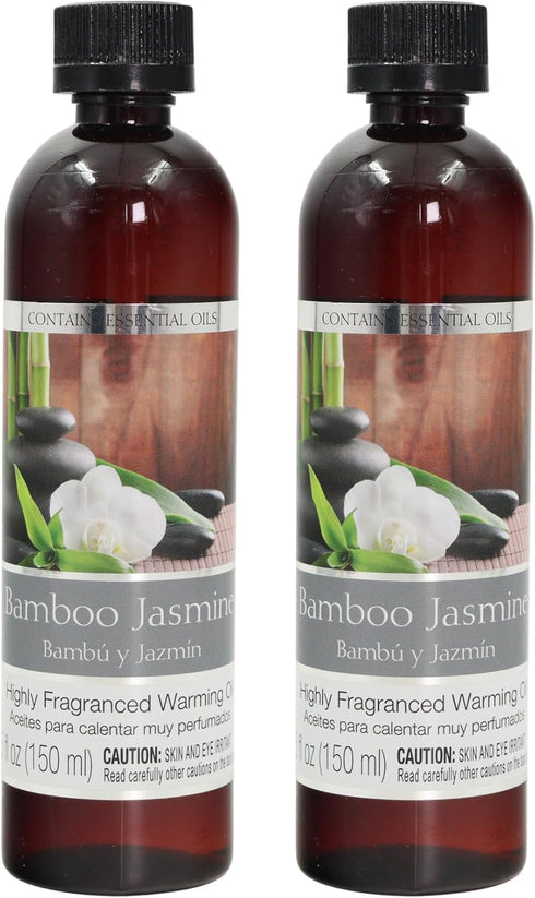 Hosley's Set of 2, 5 oz Bamboo Jasmine Fragrance Warming Oils. Ideal