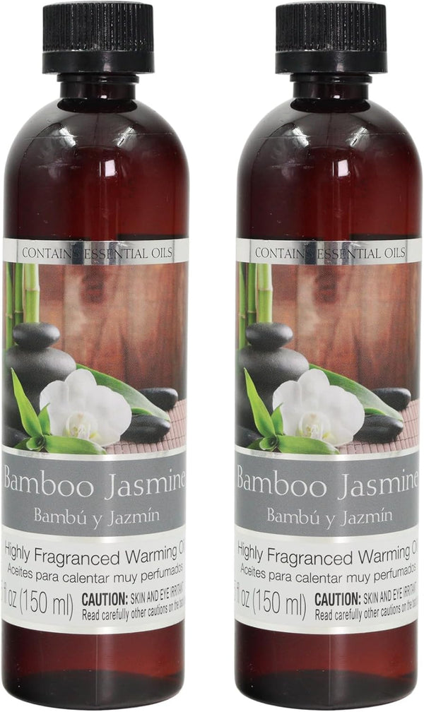 Hosley's Set of 2, 5 oz Bamboo Jasmine Fragrance Warming Oils. Ideal