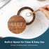 Countertop Timtopno Salt Cellar, Acacia Wood Salt Container with Built-in Spoon & Swivel Lid, Engraved SALT Box, Salt