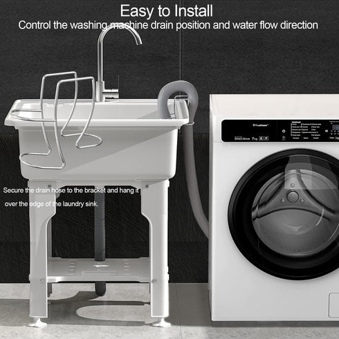 Adjustable Washing Machine Drain Hose Holder, Washer Drain Hose Guide Assembly, Hose Clamp Clip