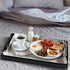 MDLUU Plastic Serving Tray, Ottoman Tray with Cutout Handles, Rectangle Butler Tray for Breakfast in Bed, Coffee Table