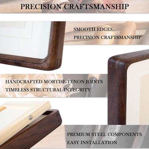 11x14 8x10 5x7, Wooden Large Picture Frames Matted to / Natural Black Walnut Frames Brown