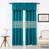 Blackout Valance Curtains 18 Inches Long, Short Curtains with Rod Pocket for Window in Kitchen, Bathroom, Living room, Bedroom or Basement, 2 Panels, 52" W x 18" L, Teal by Pickluc