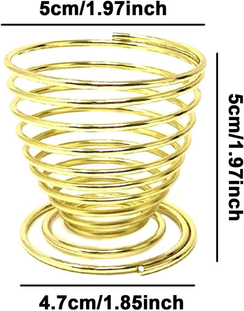 Honbay 4PCS Stainless Steel Spring Wire Tray Egg Cups Holder Serving Cup Egg Tray for Egg (gold)