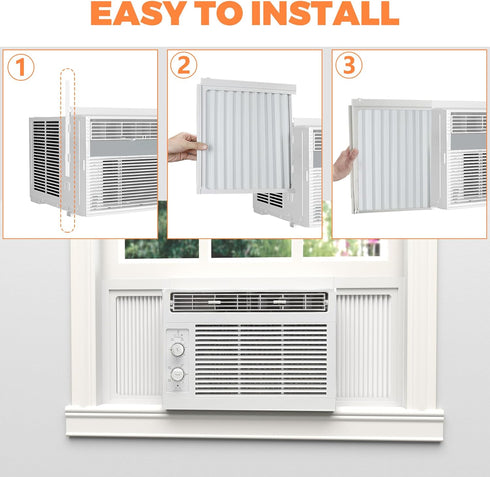 GCGOODS Window Air Conditioner Side Panels with Frame, Adjustable Kit for 8,000 BTU Units