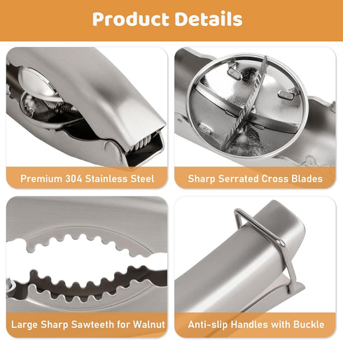 2 1 304 2 2 Upgraded In Chestnut Cutter Tool and Nut Cracker for All Nuts Stainless Steel Walnut Cracker Chestnut