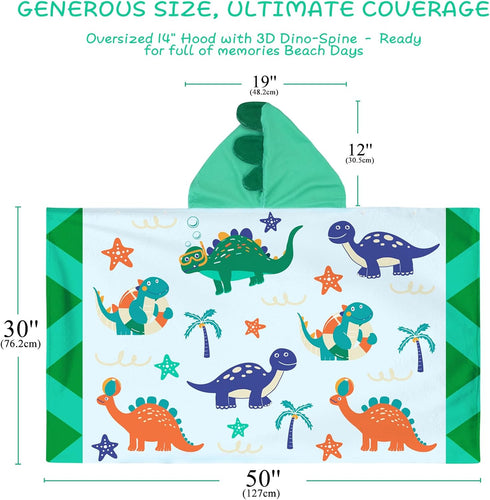 30" 50" 3-10 UOMNY Kids Beach Towels-Hooded Towels for Kids,Kids Hooded Bath Towel x for Years,Pool Ponchos for Kids