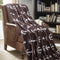 JML Throw Blanket for Couch, Super Soft Lightweight Microfiber Fuzzy Flannel, Shawls for Adults or Pets, Brown Anchor