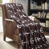 JML Throw Blanket for Couch, Super Soft Lightweight Microfiber Fuzzy Flannel, Shawls for Adults or Pets, Brown Anchor