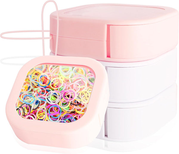 Hair Tie Organizer, 4 Pcs Small Portable Storage Holder, Qtip Dispenser for Hair Tie Accessories, Travel Organizer