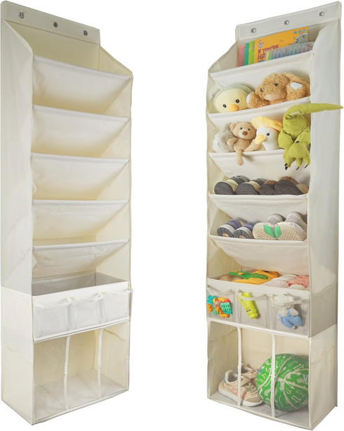 3in1 Over The Door Shoe Organizer with 5 Slanted Compartments,Removable Storage Bin