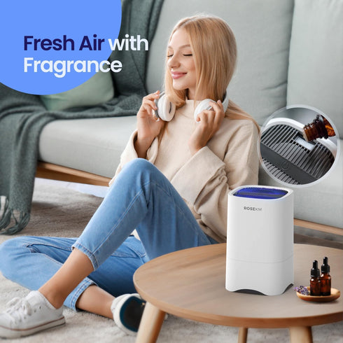 Small Air Purifiers for Home, Mini HEPA Air Cleaner for Desktop, Bedroom, Office, Portable for Smoke, Dust