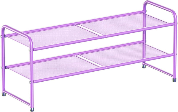 SUFAUY 2-Tier Mesh Shoe Rack, Closet Metal 33" Wide Shoe Shelf Heavy