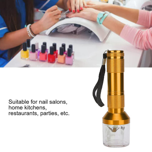 Nail Art Powder Mixing Grinder, Electric Grinder Tool for Nail Salon Home Kitchen (Gold)