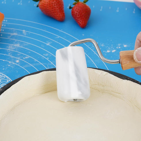 Small Marble Rolling Pin Pizza Roller, Non-Stick T-Type Pastry Roller for Cake Baking, Tortilla & Cookies