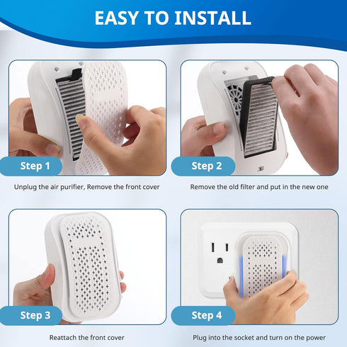 8 Pack HEPA + Carbon Filters Replacement for Clarifion DSTx Mini Personal Air Purifiers for Home and Pets