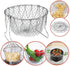304 Stainless Steel Foldable Steam Rinse Strain Fry Basket, Kitchen Cooking Tool