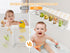 3-Ft Cushore Bathtub Splash Guard PlayPad with Strong Suction Cups, Toy Tray Caddy Holder Storage, No-Leak, Mess-Free