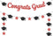 KatchOn Glitter Congrats Grad Banner, Red and Black - 10 Feet Graduation Banner, Grad Cap Garland for Class of 2025