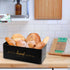 Counter, Countertop Bread Box with Bamboo Cutting Board Lid, Metal Bread Box for Kitchen Small Bread Storage Container