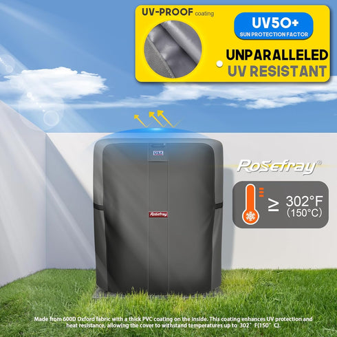 Rosefray Waterproof Air Conditioner Cover, Heavy Duty 600D for Outside Units, Fits up to 34” x 34” x 38”