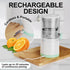 Electric Juicer Rechargeable, Portable Citrus Juicer Machine with USB and Cleaning Brush for Orange, Lemon, Citrus,