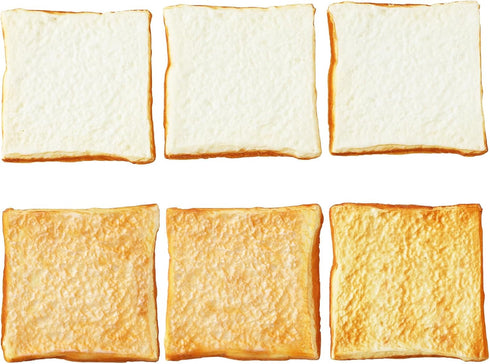 Joeabor Artificial Bread Slice and Toast 6 Pack Fake Sliced Bread Realistic Fake