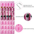 35 35 4 (Pink-1Pack) SAVERHO Pockets Over the Door Shoe Organizer, Hanging Shoe Organizer for Door with Mesh Pockets