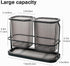 Toothbrush Holders with Drain Tray, 2 Cup Hanging Organizer for Bathroom Counter