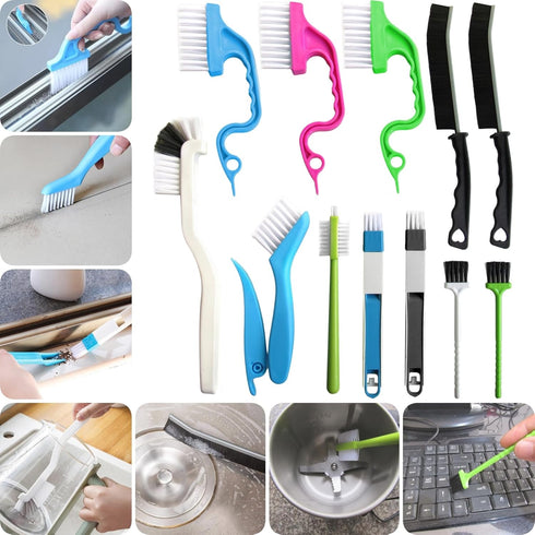 12Pcs Small Cleaning Brush Set, Crevice Gap Brushes for Window Grooves, Bathroom, Kitchen, Faucet, Sink, Keyboards
