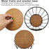 Round Coffee Pods Holder with Wooden Lid and Base, Wire Storage Basket for Home Cafe Bar Countertop Decor (Black)