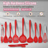 E-far 23 Pcs Silicone Kitchen Utensils Set in Red, Cooking Tools with Holder for Nonstick Cookware, Heat Resistant