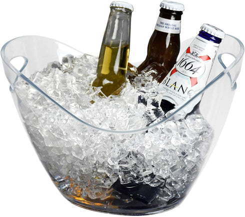 Yesland Ice Bucket, Clear Acrylic 3.5 Liter Storage Tub, Beer Bucket Beverage Chiller Bin for 2 Wine, Champagne Bottles, Beer Bottles