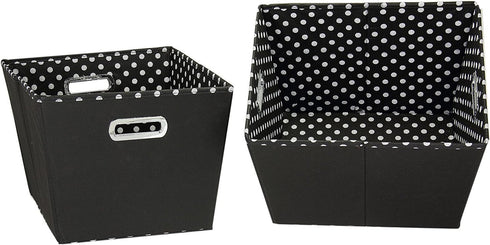 Household Essentials 19KDBLK-1 Medium Tapered Decorative Storage Bins | 2 Pack Set