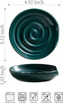 Porcelain Spoon Rest with Drip Tray, Heat-Resistant Ceramic Holder for Multiple Utensils, Dark Green for Spoons and