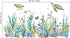 decalmile Summer Under The Sea Seaweed Double Sided Window Clings, Ocean Grass Turtle Fish Window Decals for Glass