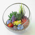 CYS EXCEL Glass Slant Cut Bubble Bowl (H-6" W-7"), Slanted Globe Bowl Terrarium, Round Flower Vase Centerpiece