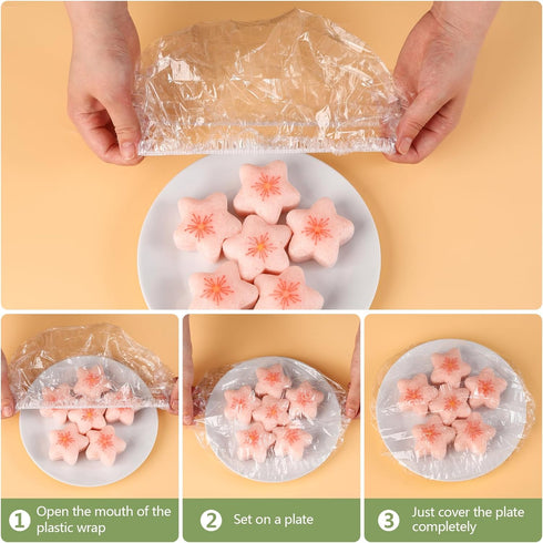 Plastic Bowl Covers 100pcs Elastic Reusable, Shower Caps for Sourdough Bread Proofing, Outdoor Food Covers to keep Bugs Away, Stretch Bowl Covers for Outside, Rising, Fly, Picnic, Fridge by smallchuzi
