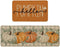 Artoid Mode Orange Buffalo Plaid Hello Pumpkin Fall Kitchen Mats Set of 2, Low-Profile Home Decor