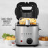 OVENTE Electric Deep Fryer 1.5 Liter Capacity with Lid, Removable Frying Basket, Adjustable Temperature, Silver