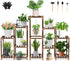 Uneedem Wood Plant Stand Indoor Outdoor Corner Plant Shelf Stand, 5 Tiered