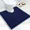 Yimobra Luxury Shaggy U-Shaped Toilet Rug, 24.4 x 24.4 Inches - Soft Non-Slip Bath Carpet, Navy Blue