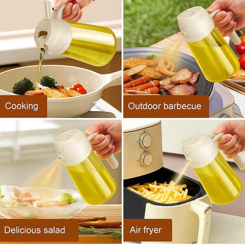 Generic 2 1 470ml/16oz in Olive Oil Sprayer & Dispenser Bottle Glass Spray and Pour Oil Bottle for Cooking, Air Fryer