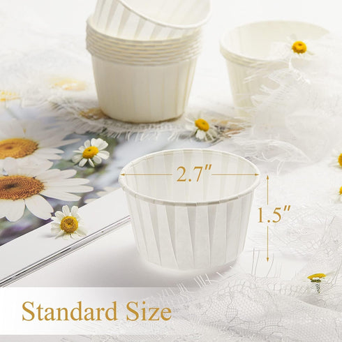 White Cupcake Liners, 200pcs Muffin Baking Cups,Ramekin Holders, Heavy Duty Oil proof Wrappers for Wedding,Birthday,Party,Baby Showers,Gift for Valentine's Day by Nax Caki
