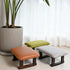 Coolcapis 16.1"(41cm) 6.7"(17cm) Small Footstool Office Under Desk Ottoman Padded Hassock x with Wooden Legs Modern