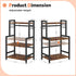 Kitchen Countertop Organizer, 3 Tier Large Spice Rack with Adjustable Shelf and 5 Hooks, Wooden Counter Organizer