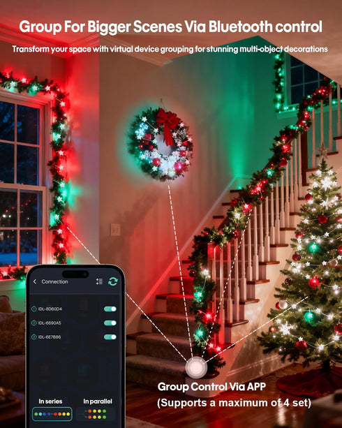 33Ft, 16M Super RGB Smart Star Fairy Lights Color Changing String Lights with Remote & APP Control, Music Sync, Timer